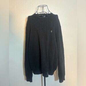Preppy Black Crewneck Sweater